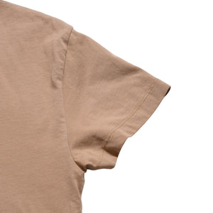 極美品 MIU MIU ミュウミュウ コットン ジャージーTシャツ MJE15 ワッペンロゴ カットソー 半袖Tシャツ カメオ ベージュ XSサイズ 中古 4a005008