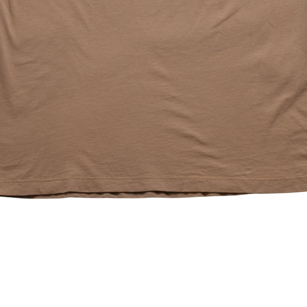 極美品 MIU MIU ミュウミュウ コットン ジャージーTシャツ MJE15 ワッペンロゴ カットソー 半袖Tシャツ カメオ ベージュ XSサイズ 中古 4a005008