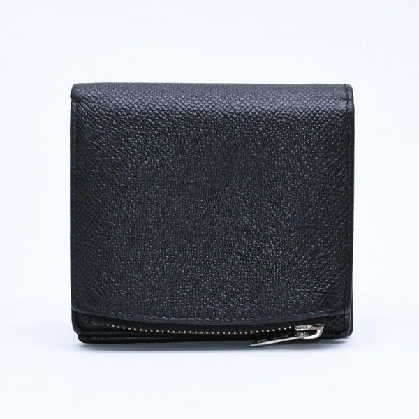 MaisonMargiela メゾンマルジェラ フリップフラップウォレット 二つ折り財布 レザー ブラック ホワイト 美品 中古 4a004805