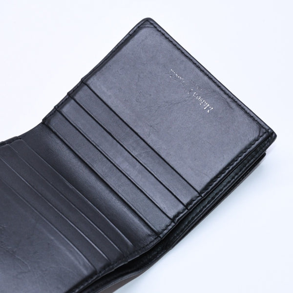 MaisonMargiela メゾンマルジェラ フリップフラップウォレット 二つ折り財布 レザー ブラック ホワイト 美品 中古 4a004805