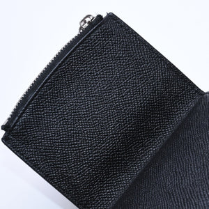 MaisonMargiela メゾンマルジェラ フリップフラップウォレット 二つ折り財布 レザー ブラック ホワイト 美品 中古 4a004805