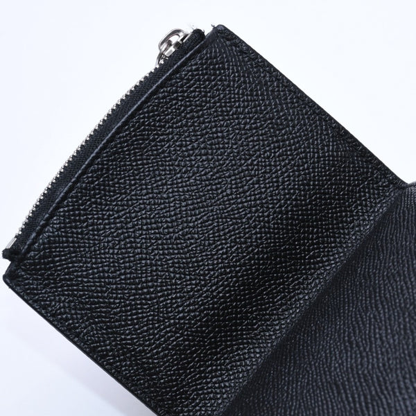 MaisonMargiela メゾンマルジェラ フリップフラップウォレット 二つ折り財布 レザー ブラック ホワイト 美品 中古 4a004805