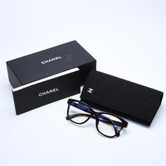 極美品 CHANEL シャネル 伊達メガネ アイウェア 3443-S-A c.1461/SB サイズ53□16 140 ココマーク ダークブラウン 中古 4a004820