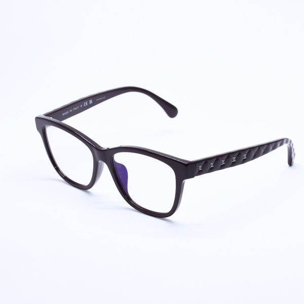極美品 CHANEL シャネル 伊達メガネ アイウェア 3443-S-A c.1461/SB サイズ53□16 140 ココマーク ダークブラウン 中古 4a004820