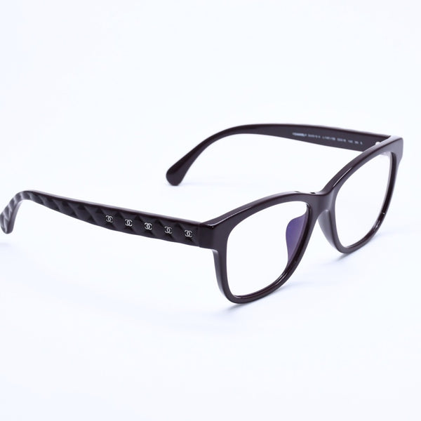 極美品 CHANEL シャネル 伊達メガネ アイウェア 3443-S-A c.1461/SB サイズ53□16 140 ココマーク ダークブラウン 中古 4a004820