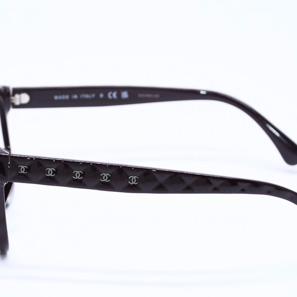 極美品 CHANEL シャネル 伊達メガネ アイウェア 3443-S-A c.1461/SB サイズ53□16 140 ココマーク ダークブラウン 中古 4a004820
