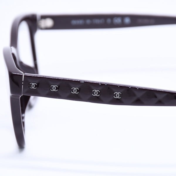 極美品 CHANEL シャネル 伊達メガネ アイウェア 3443-S-A c.1461/SB サイズ53□16 140 ココマーク ダークブラウン 中古 4a004820