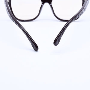 極美品 CHANEL シャネル 伊達メガネ アイウェア 3443-S-A c.1461/SB サイズ53□16 140 ココマーク ダークブラウン 中古 4a004820