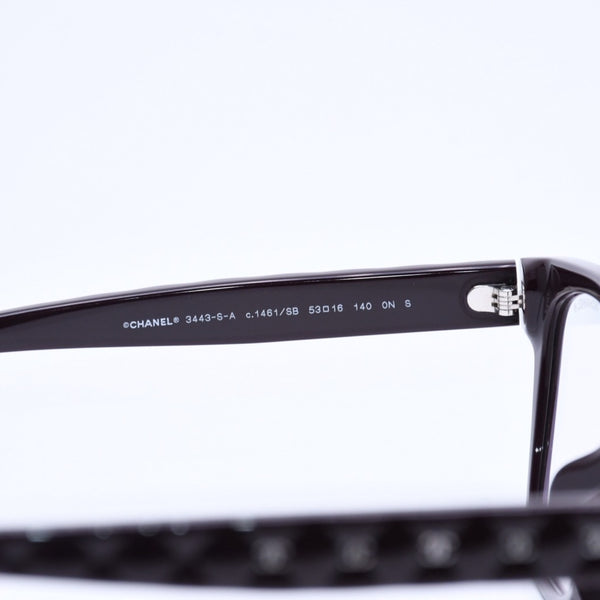 極美品 CHANEL シャネル 伊達メガネ アイウェア 3443-S-A c.1461/SB サイズ53□16 140 ココマーク ダークブラウン 中古 4a004820