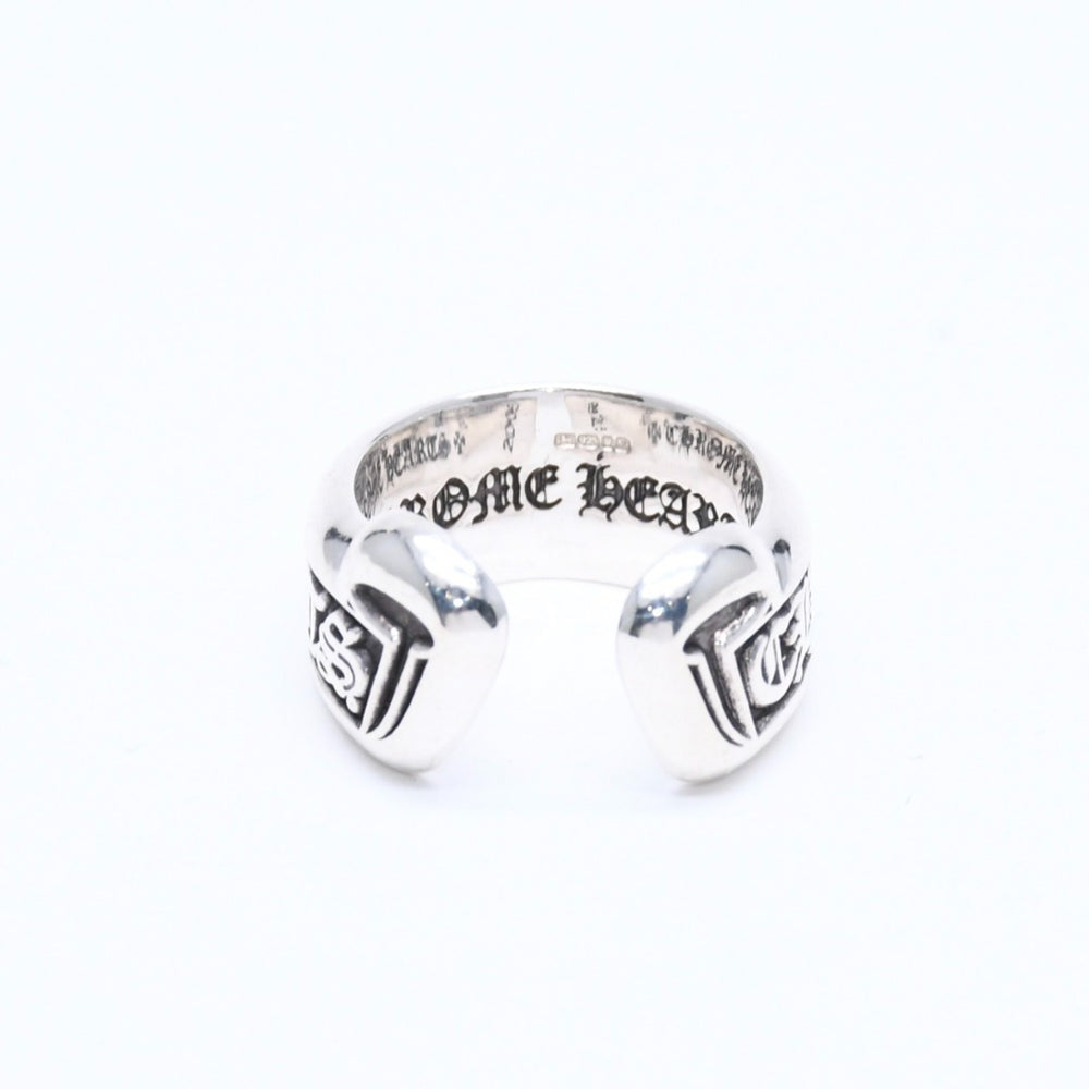 極美品 CHROME HEARTS クロムハーツ SM SCROLL LABEL スクロールラベルリング スモール 重量約7.86g サイズ8号 シルバー925 中古 4a004826