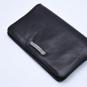 極美品 CHROME HEARTS クロムハーツ クラッチバッグ ダガー スモール フィリグリークロス装飾 ブラック レザー シルバー925 中古 4a004932