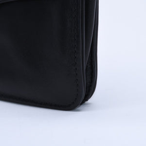 極美品 CHROME HEARTS クロムハーツ クラッチバッグ ダガー スモール フィリグリークロス装飾 ブラック レザー シルバー925 中古 4a004932
