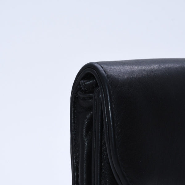 極美品 CHROME HEARTS クロムハーツ クラッチバッグ ダガー スモール フィリグリークロス装飾 ブラック レザー シルバー925 中古 4a004932