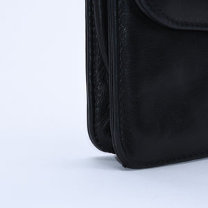 極美品 CHROME HEARTS クロムハーツ クラッチバッグ ダガー スモール フィリグリークロス装飾 ブラック レザー シルバー925 中古 4a004932