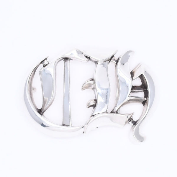 極美品 CHROME HEARTS クロムハーツ CH BCKL 1.5inch CHカットアウト バックル 1.5インチ 重量約198.84g シルバー925 中古 4a004821