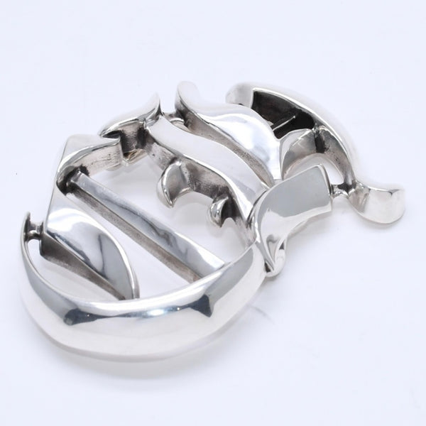 極美品 CHROME HEARTS クロムハーツ CH BCKL 1.5inch CHカットアウト バックル 1.5インチ 重量約198.84g シルバー925 中古 4a004821