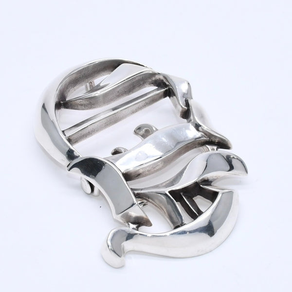 極美品 CHROME HEARTS クロムハーツ CH BCKL 1.5inch CHカットアウト バックル 1.5インチ 重量約198.84g シルバー925 中古 4a004821