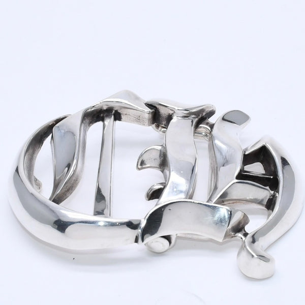 極美品 CHROME HEARTS クロムハーツ CH BCKL 1.5inch CHカットアウト バックル 1.5インチ 重量約198.84g シルバー925 中古 4a004821