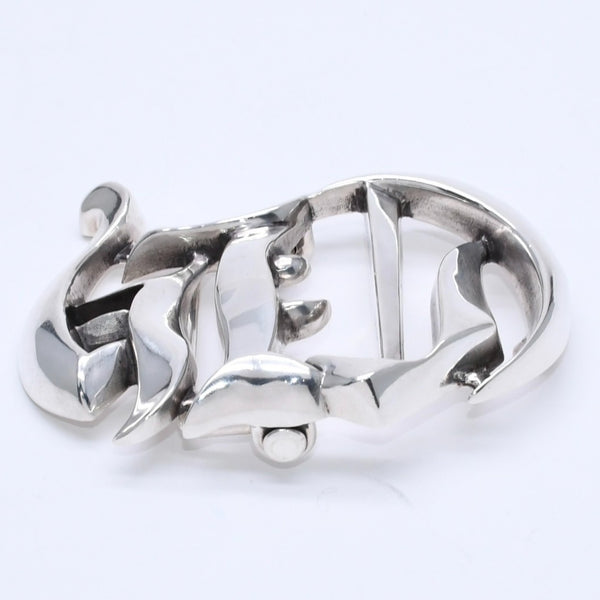 極美品 CHROME HEARTS クロムハーツ CH BCKL 1.5inch CHカットアウト バックル 1.5インチ 重量約198.84g シルバー925 中古 4a004821