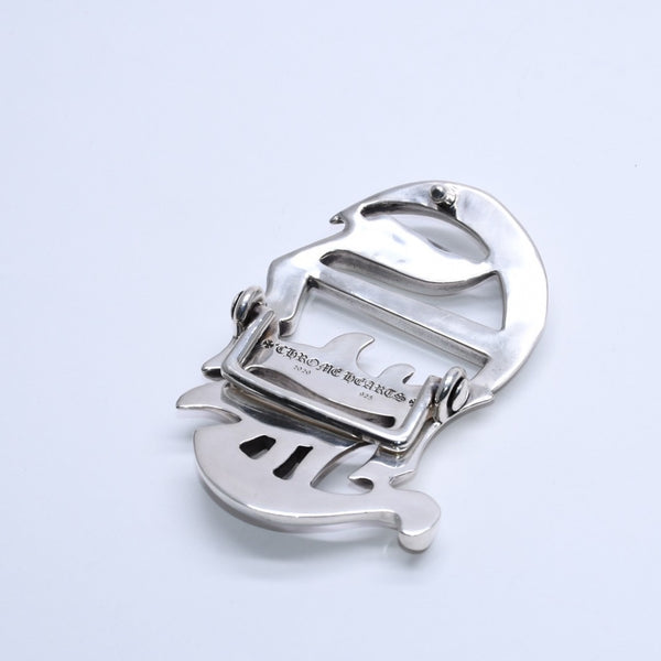 極美品 CHROME HEARTS クロムハーツ CH BCKL 1.5inch CHカットアウト バックル 1.5インチ 重量約198.84g シルバー925 中古 4a004821