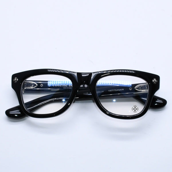 CHROME HEARTS クロムハーツ TRITITSAGAIN トライティッツアゲイン 伊達メガネ サイズ53□22-150 CHプラス クロスボール 美品 中古 4a004825