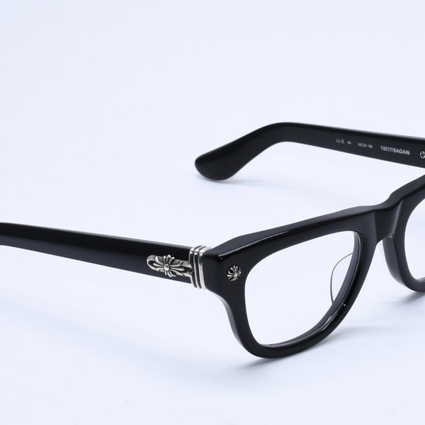 CHROME HEARTS クロムハーツ TRITITSAGAIN トライティッツアゲイン 伊達メガネ サイズ53□22-150 CHプラス クロスボール 美品 中古 4a004825