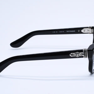 CHROME HEARTS クロムハーツ TRITITSAGAIN トライティッツアゲイン 伊達メガネ サイズ53□22-150 CHプラス クロスボール 美品 中古 4a004825