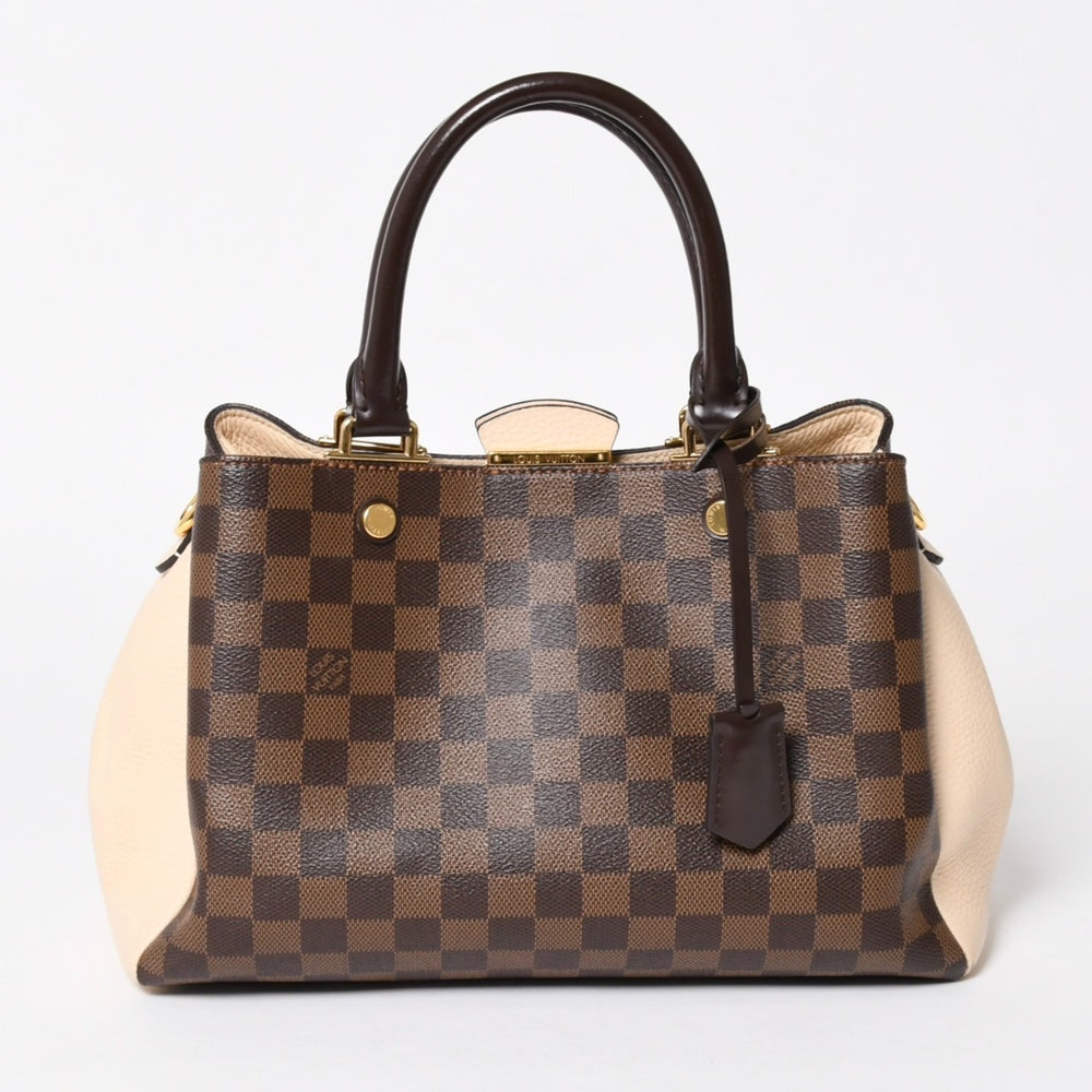 LOUIS VUITTON Brittany Handbag N41674 Damier Canvas Brown Beige Damier Ebene Gold Hardware Good Condition Used 4a004829