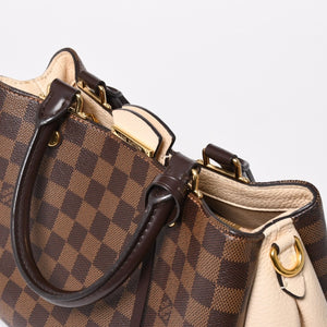 LOUIS VUITTON ルイヴィトン ブリタニー ハンドバッグ N41674 ダミエキャンバス ブラウン ベージュ ダミエエベヌ ゴールド金具 美品 中古 4a004829