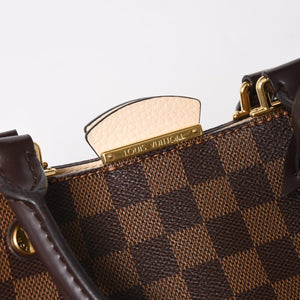 LOUIS VUITTON ルイヴィトン ブリタニー ハンドバッグ N41674 ダミエキャンバス ブラウン ベージュ ダミエエベヌ ゴールド金具 美品 中古 4a004829
