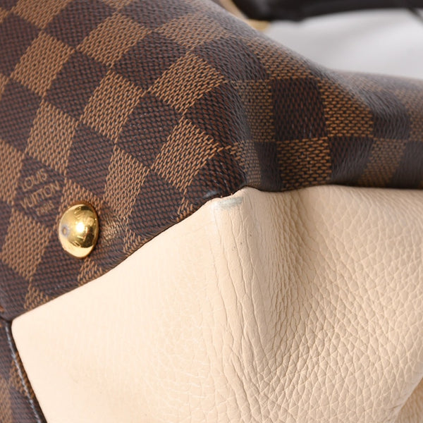 LOUIS VUITTON ルイヴィトン ブリタニー ハンドバッグ N41674 ダミエキャンバス ブラウン ベージュ ダミエエベヌ ゴールド金具 美品 中古 4a004829