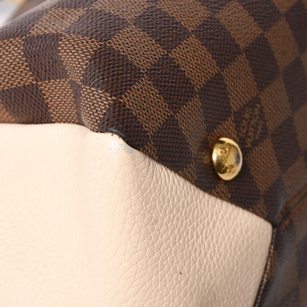LOUIS VUITTON ルイヴィトン ブリタニー ハンドバッグ N41674 ダミエキャンバス ブラウン ベージュ ダミエエベヌ ゴールド金具 美品 中古 4a004829