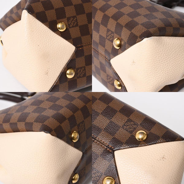 LOUIS VUITTON ルイヴィトン ブリタニー ハンドバッグ N41674 ダミエキャンバス ブラウン ベージュ ダミエエベヌ ゴールド金具 美品 中古 4a004829