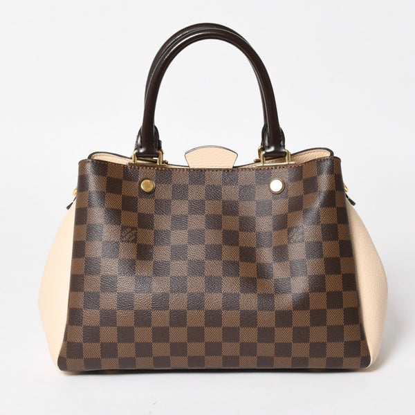 LOUIS VUITTON ルイヴィトン ブリタニー ハンドバッグ N41674 ダミエキャンバス ブラウン ベージュ ダミエエベヌ ゴールド金具 美品 中古 4a004829