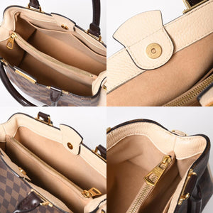 LOUIS VUITTON ルイヴィトン ブリタニー ハンドバッグ N41674 ダミエキャンバス ブラウン ベージュ ダミエエベヌ ゴールド金具 美品 中古 4a004829