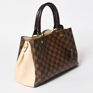 LOUIS VUITTON ルイヴィトン ブリタニー ハンドバッグ N41674 ダミエキャンバス ブラウン ベージュ ダミエエベヌ ゴールド金具 美品 中古 4a004829