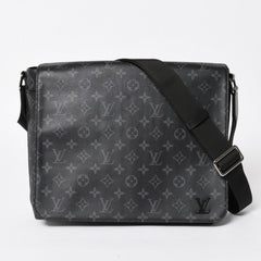 極美品 LOUIS VUITTON ルイヴィトン ディストリクトMM モノグラムエクリプス M44001 ショルダーバッグ ブラック 中古 4a004841