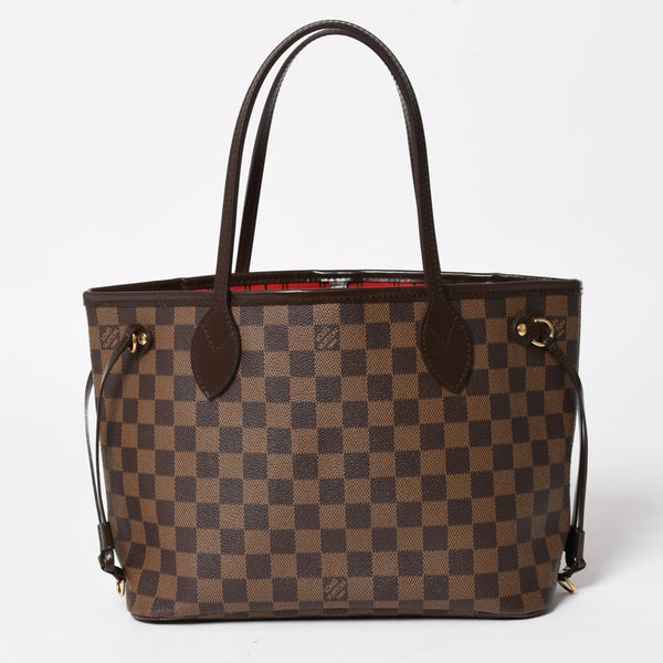 LOUIS VUITTON ルイヴィトン ネヴァーフルPM ハンドバッグ N41359 ダミエエベヌキャンバス ブラウン VI3068 ゴールド金具 良品 中古 4a004828