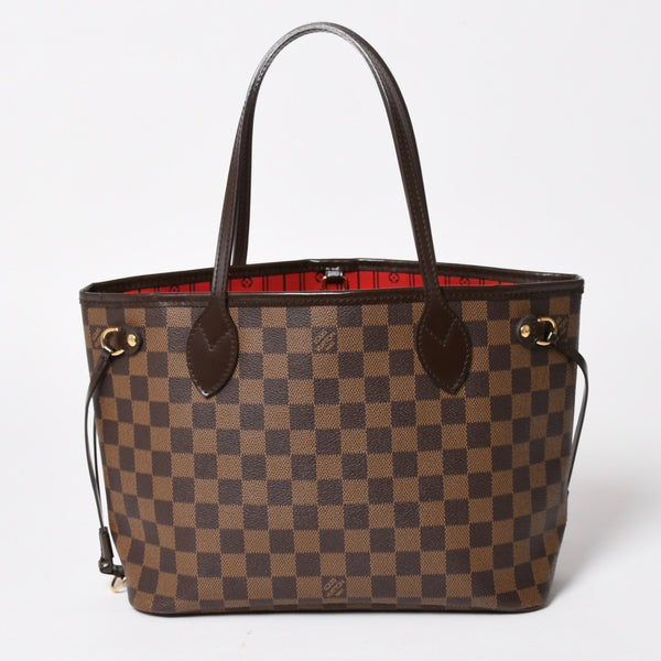 LOUIS VUITTON ルイヴィトン ネヴァーフルPM ハンドバッグ N41359 ダミエエベヌキャンバス ブラウン VI3068 ゴールド金具 良品 中古 4a004828