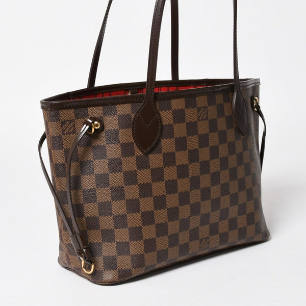 LOUIS VUITTON ルイヴィトン ネヴァーフルPM ハンドバッグ N41359 ダミエエベヌキャンバス ブラウン VI3068 ゴールド金具 良品 中古 4a004828