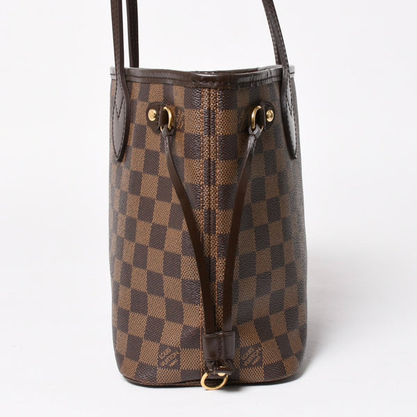 LOUIS VUITTON ルイヴィトン ネヴァーフルPM ハンドバッグ N41359 ダミエエベヌキャンバス ブラウン VI3068 ゴールド金具 良品 中古 4a004828