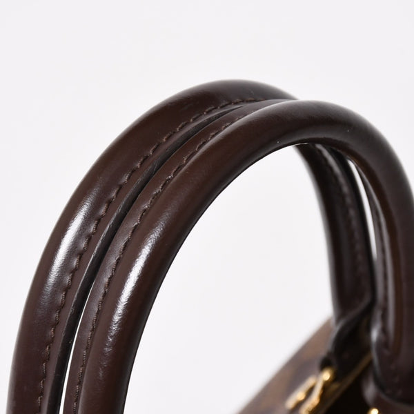 LOUIS VUITTON ルイヴィトン ブリタニー ハンドバッグ N41674 ダミエキャンバス ブラウン ベージュ ダミエエベヌ ゴールド金具 美品 中古 4a004829