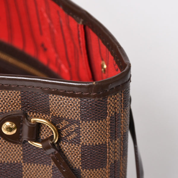 LOUIS VUITTON ルイヴィトン ネヴァーフルPM ハンドバッグ N41359 ダミエエベヌキャンバス ブラウン VI3068 ゴールド金具 良品 中古 4a004828