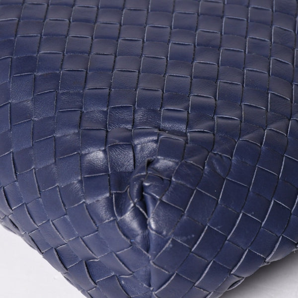 極美品 BOTTEGA VENETA ボッテガヴェネタ ショルダーバッグ イントレチャート 163971 VQ131 4223 ブルー マッドシルバー金具 中古 4a004832