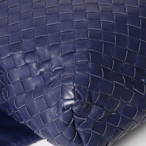 極美品 BOTTEGA VENETA ボッテガヴェネタ ショルダーバッグ イントレチャート 163971 VQ131 4223 ブルー マッドシルバー金具 中古 4a004832