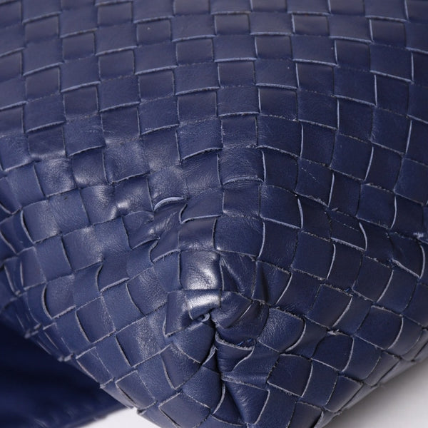 極美品 BOTTEGA VENETA ボッテガヴェネタ ショルダーバッグ イントレチャート 163971 VQ131 4223 ブルー マッドシルバー金具 中古 4a004832
