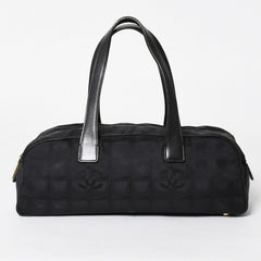 CHANEL シャネル ニュートラベルライン ミニハンドバッグ A15828 7番台 ブラック ココマーク ナイロンジャガード ゴールド金具 美品 中古 4a005810