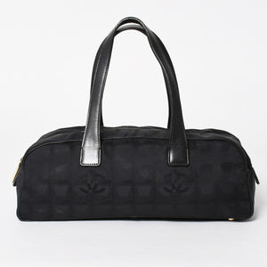 CHANEL シャネル ニュートラベルライン ミニハンドバッグ A15828 7番台 ブラック ココマーク ナイロンジャガード ゴールド金具 美品 中古 4a005810