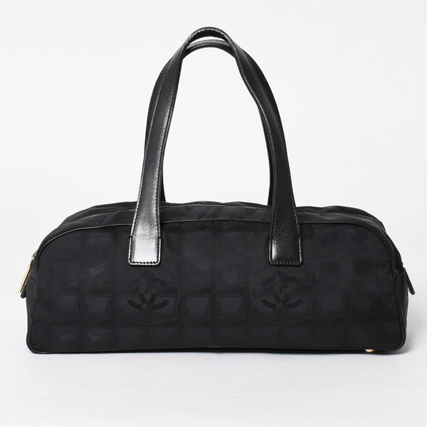 CHANEL シャネル ニュートラベルライン ミニハンドバッグ A15828 7番台 ブラック ココマーク ナイロンジャガード ゴールド金具 美品 中古 4a005810