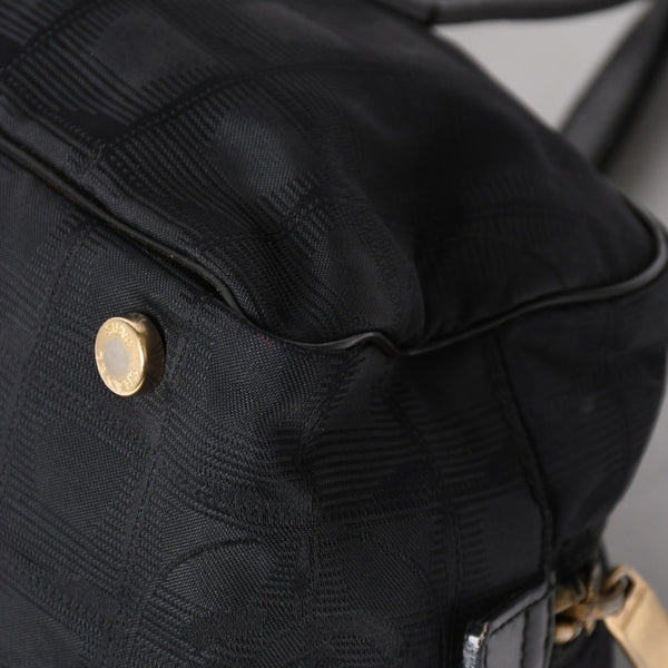 CHANEL シャネル ニュートラベルライン ミニハンドバッグ A15828 7番台 ブラック ココマーク ナイロンジャガード ゴールド金具 美品 中古 4a005810